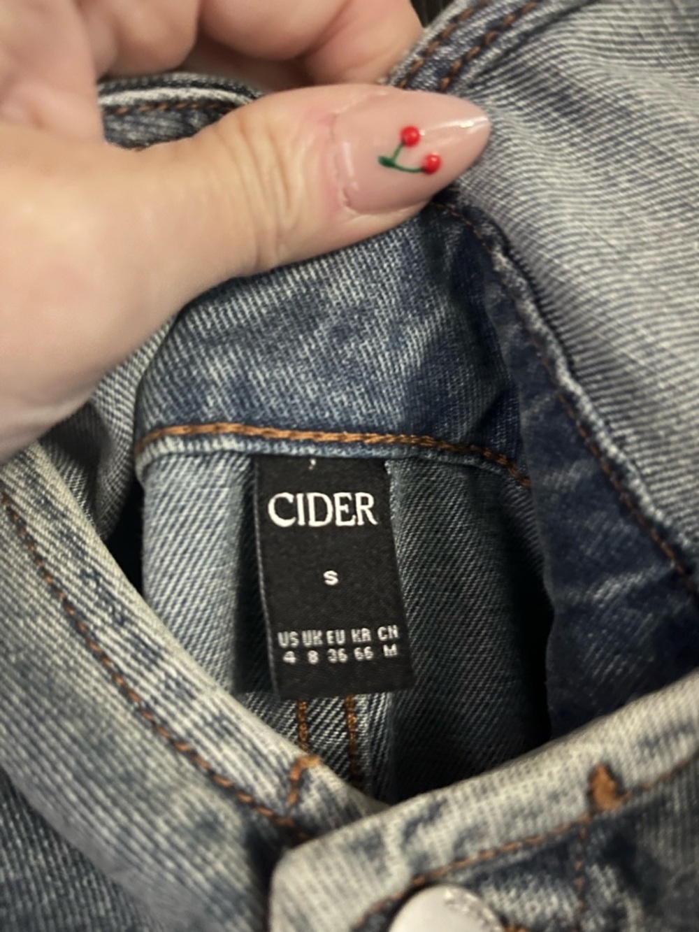 Cider Deep V Denim Jumpsuit - Washed Blue - Picture 4 of 5